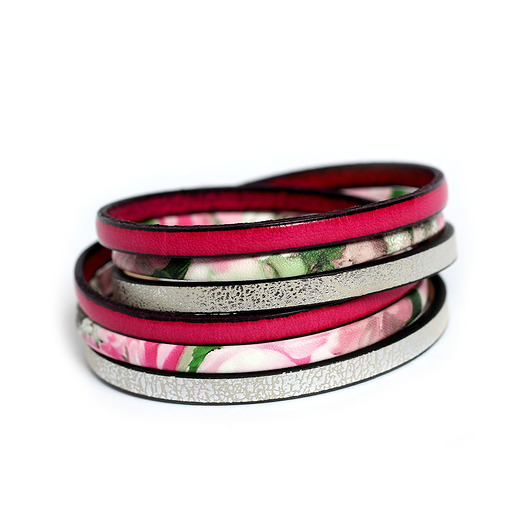 Bransoletka rzemienie Fun różowa KociokwikJewelry