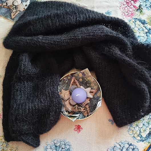 szale damskie Szal Czarny Moher