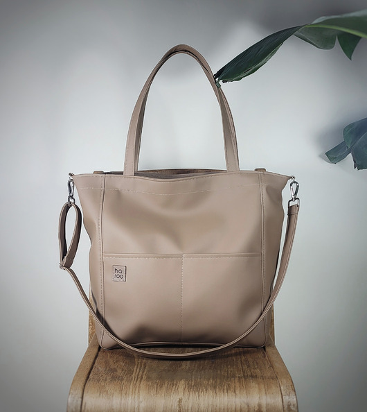 torby na ramię Lazy bag Pocket  torba ciemnobeżowa ekoskóra