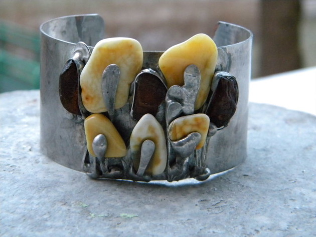 bursztyny-  bransoleta mankiet CUFF Beata Trotter