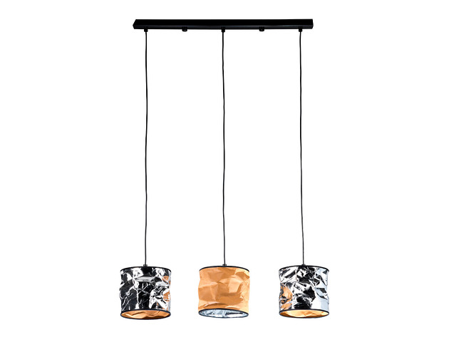 lampy wiszące Lampa wisząca z trzema abażurami kolor srebrny/miodowy