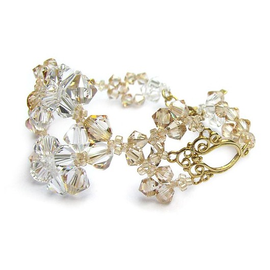 Biżuteria ślubna Pozłacana bransoletka Lacey (Crystal + Golden Shadow)