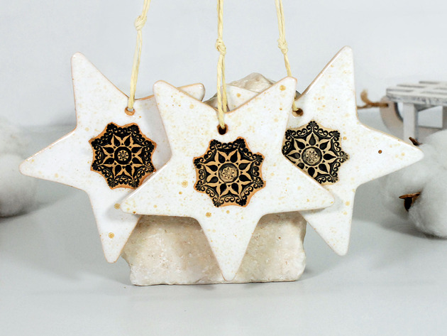 ozdoby choinkowe Gwiazdki choinkowe - ceramiczne ozdoby świąteczne