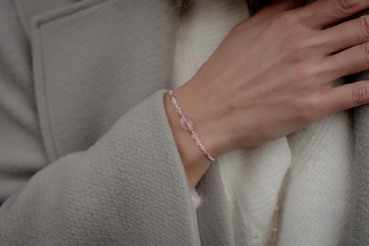 bransoletki z kamieni naturalnych Bransoletka na Miłość Turmalin Kwarc Różowy