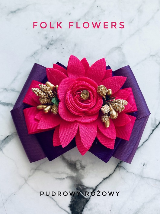 broszki Brosza z kolekcji FOLK Flowers z kolorowym kwiatem New