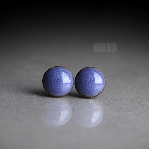 kolczyki ceramiczne Mini Lawendowe 6mm/stal chirurgiczna