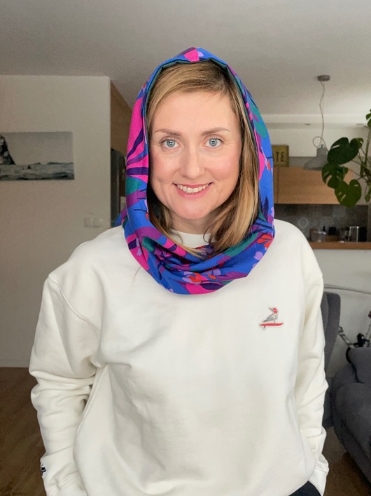 czapki damskie Cekinowy Tulik/kaptur szmaragd