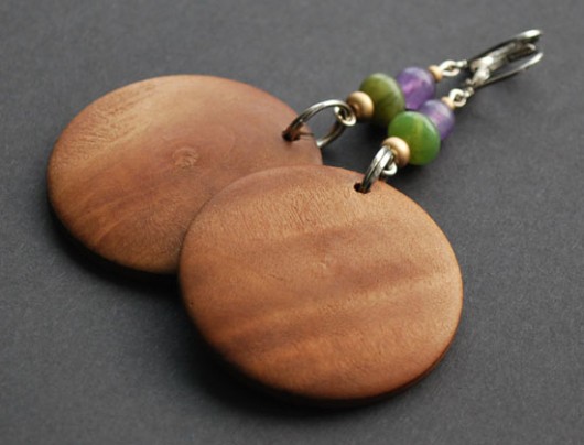 Wood round - kolczyki Buy or Die