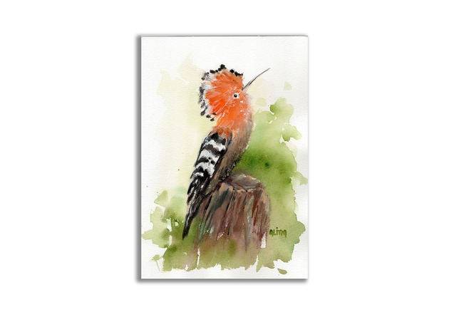 grafiki i ilustracje Akwarela ręcznie malowana "Dudek"