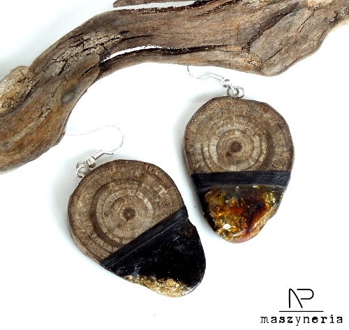 Wood&Amber Kolczyki Maszyneria