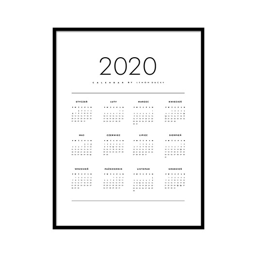 Plakat - Kalendarz 2020 lemonducky