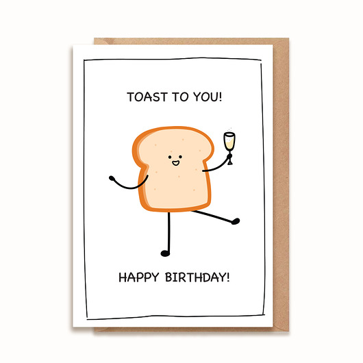 kartki okolicznościowe - wydruki Kartka urodzinowa - Toast To you! Happy Birthday!