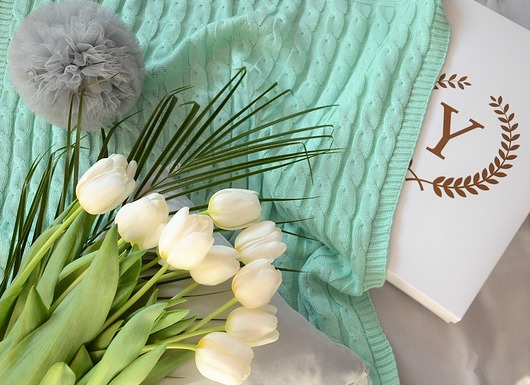 Kocyk SPRING BRIDE miętowy WARKOCZ YOSOY