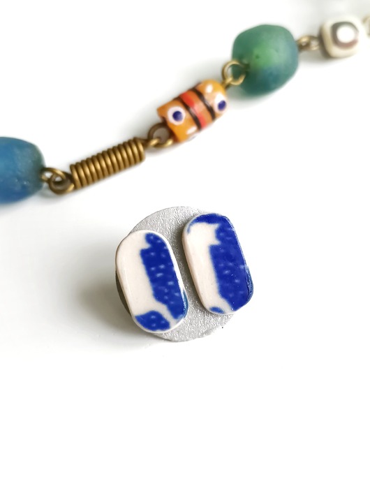 kolczyki ceramiczne Kolczyki ceramiczne Bolesławiec koty