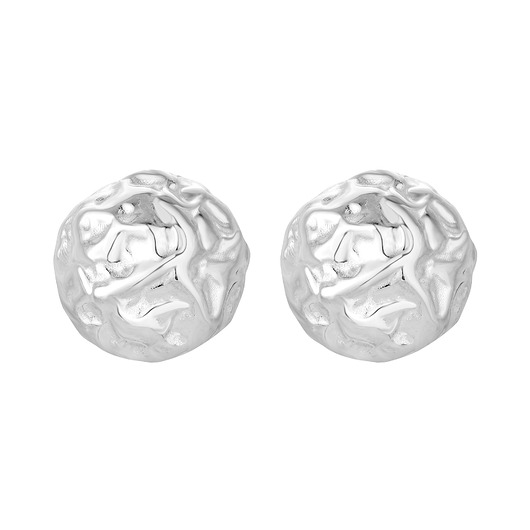 kolczyki pozłacane Srebrne kolczyki duże gniecione koła