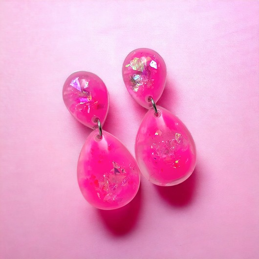 kolczyki z żywicy BARBIE : UNIKATOWE kolczyki z żywicy XII