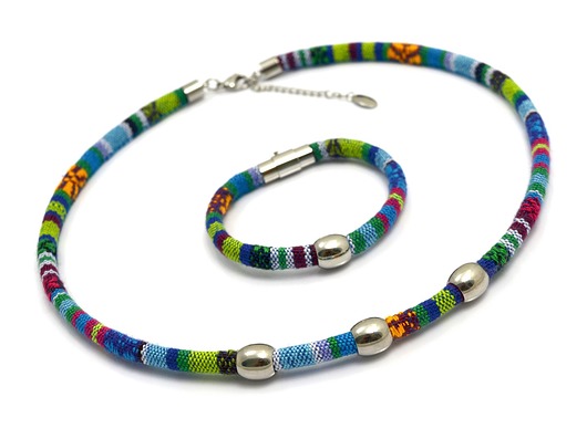 Naszyjnik i bransoletka BOHO AZTEQ w  stali Beezoo