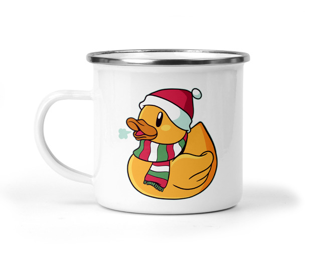 kubki Kubek świąteczny metalowy kaczka