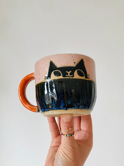 kubki Kubek z uchem Kot