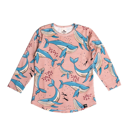 bluzki dla chłopców Longsleeve Piaskowy Wieloryb