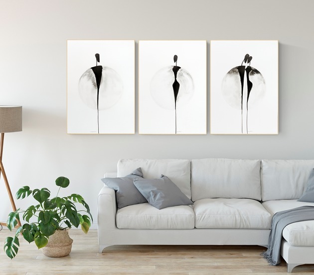 Zestaw 3 obrazów  50x70 cm  ZPK1 MiniMalArt