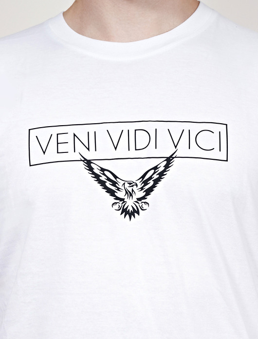 t-shirty męskie Biały t-shirt VENI VIDI VICI best