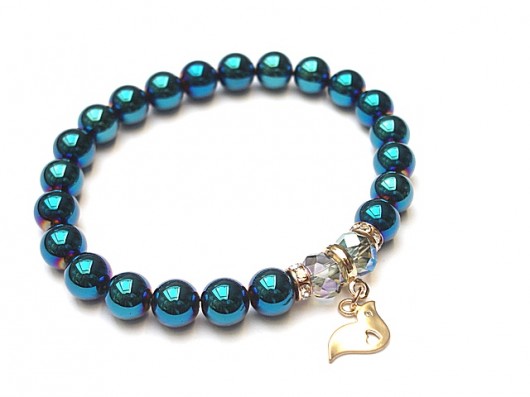 blue metalic bird  /10-2014/ - bransoletka KiKa pracownia