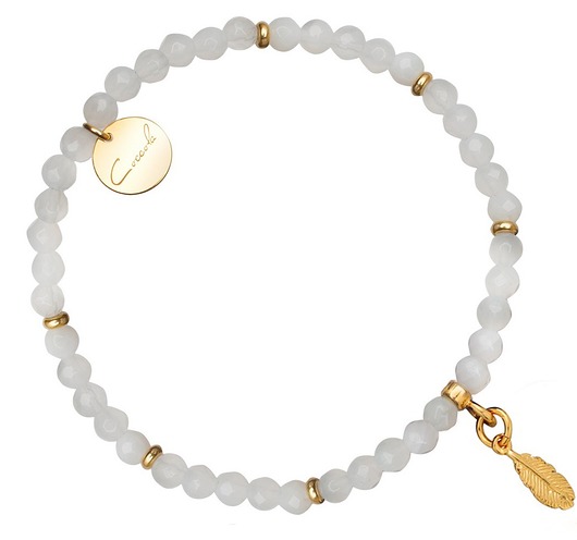 Bransoletka z jadeitów i srebra 925 pozłacanego Coccola JEWELLERY