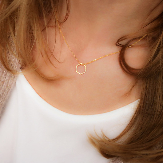 Złoty naszyjnik sześciokąt - srebro 925 Coccola JEWELLERY