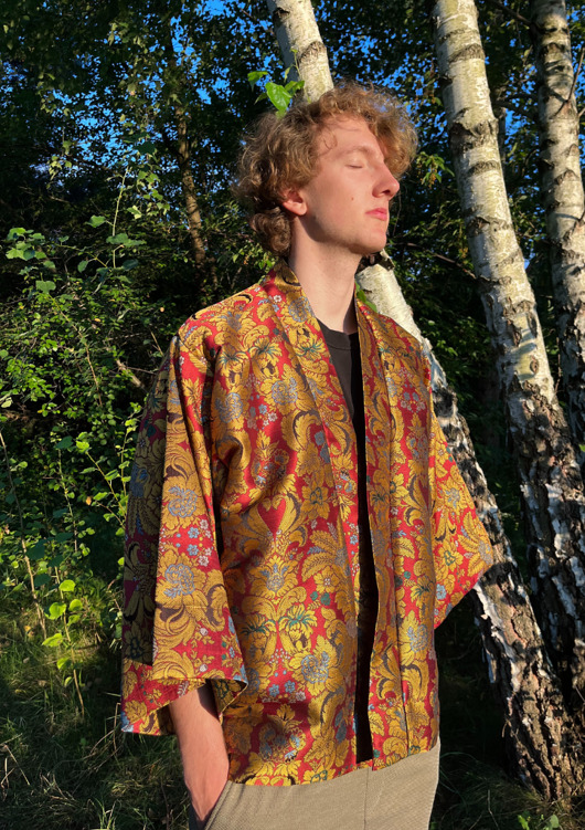płaszcze i kurtki męskie Kimono męskie żakardowe Emperor
