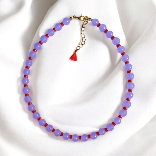 chokery Choker : lavender & red : summer collection