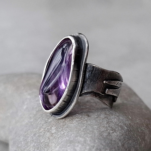 pierścionki srebrne Frost srebrny pierścionek z ametrynem
