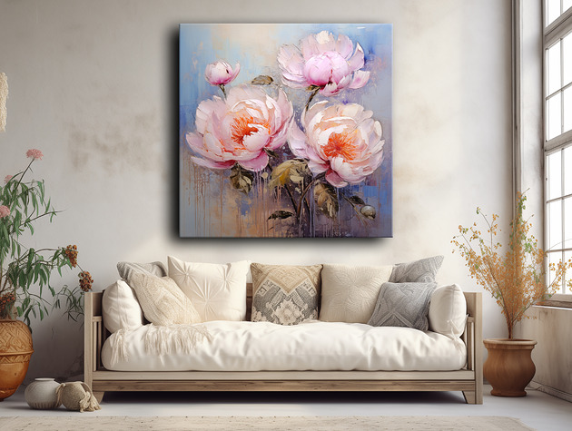 plakaty Peonie - Plakat - Olej, Boho, Abstrakcja