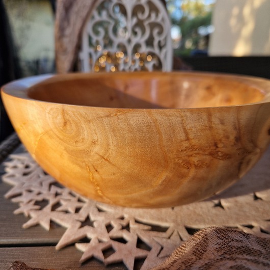 talerze, miski Średniej wielkości misa z drewna jabłoni