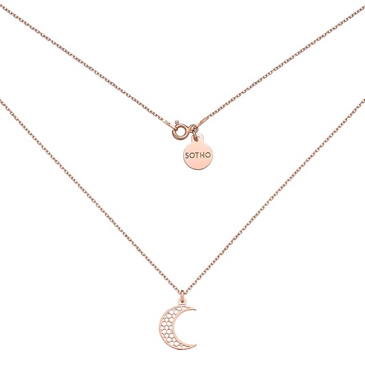 złote naszyjniki Naszyjnik z różowego złota z półksiężycem