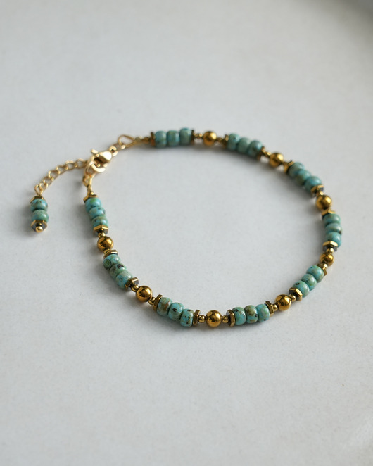 bransoletki z kamieni naturalnych Bransoletka boho z koralików a'la turkus