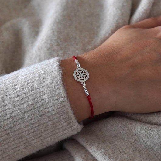 bransoletki na sznurku Bransoletka z góralską rozetą