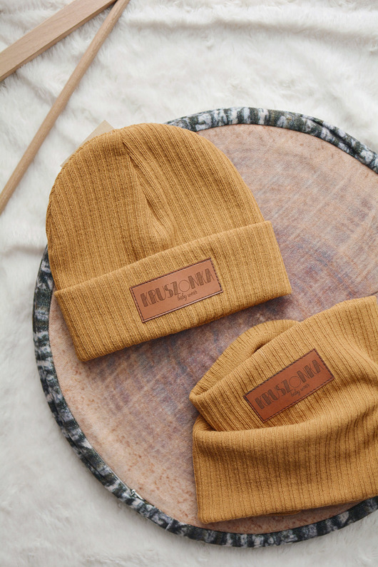 Czapka WINTER MUSZTARDA Kruszonka baby wear