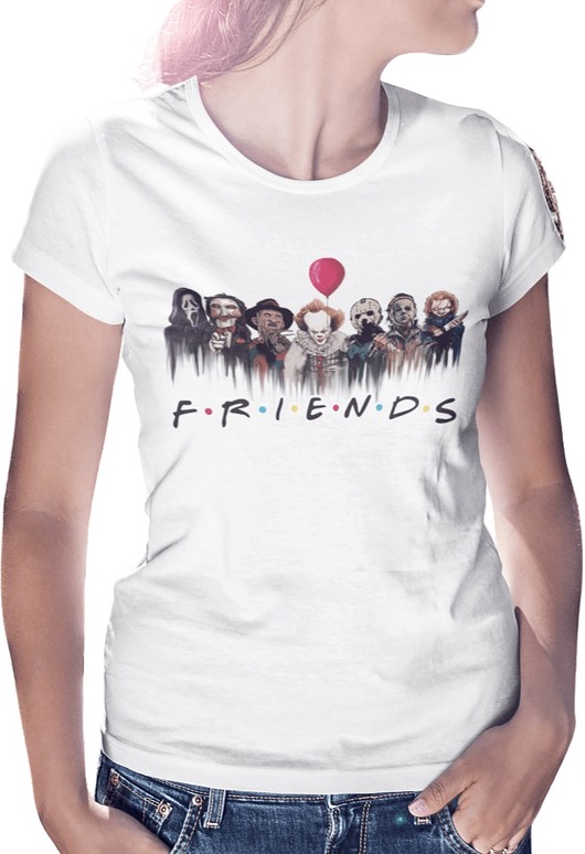 t-shirt damskie Koszulka Halloween horror To Piła Chucky friends
