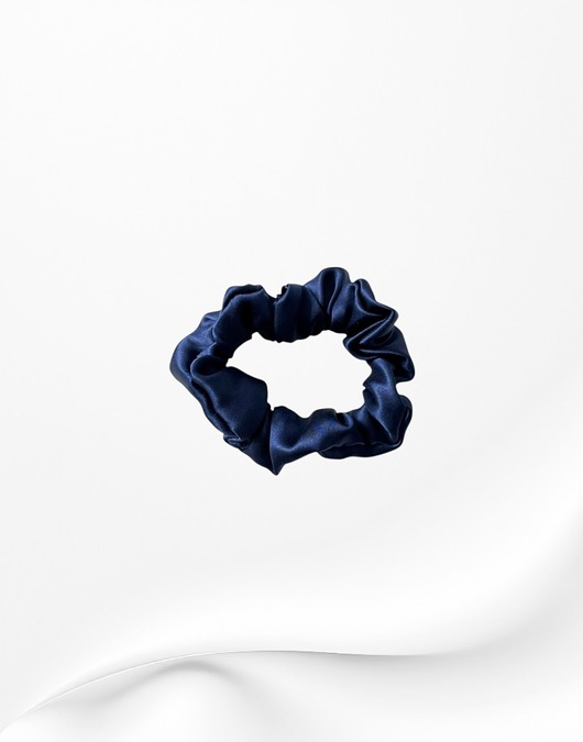 gumki do włosów Jedwabna scrunchie gumka frotka mini granatowa