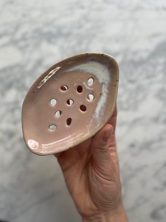 mydelniczki Handmade Ceramiczna Mydelniczka Podłużna Pink Tiger