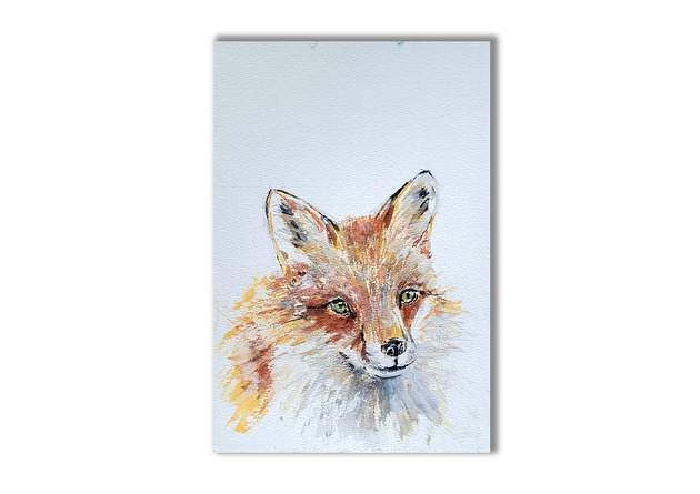 grafiki i ilustracje Obraz ręcznie malowany "Lisek"