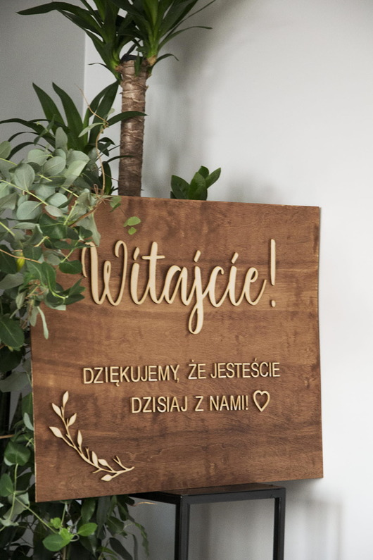 Ślub - inne Drewniana tablica powitalna