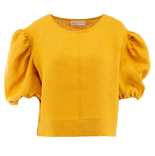 bluzki - inne Bluzka Lniana Mustard