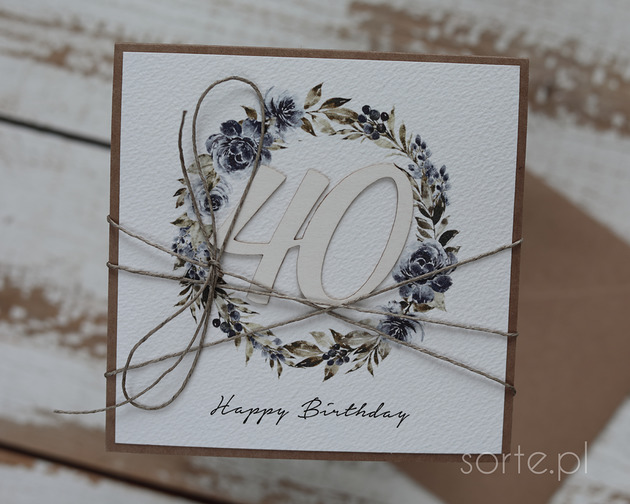 kartki scrapbooking Kartka na 40 urodziny