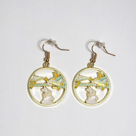 kolczyki - inne Kolczyki - Królik i niebo