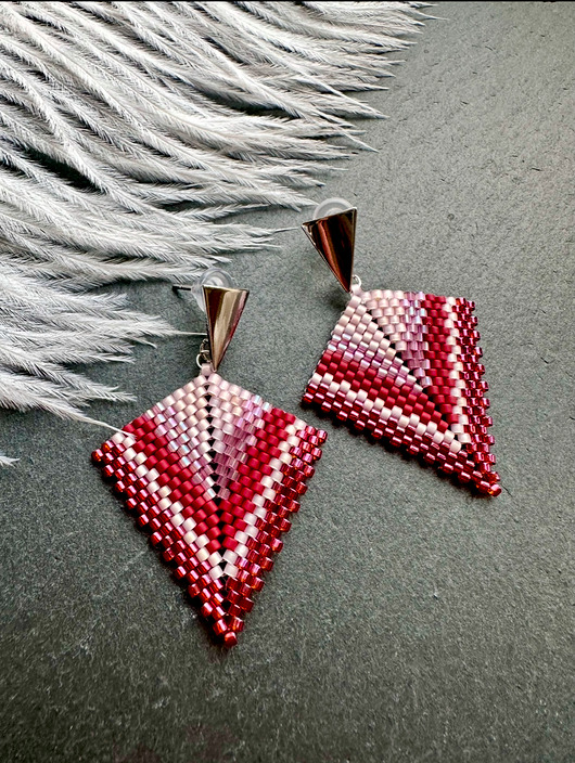 kolczyki szklane Kolczyki sztyfty z koralików