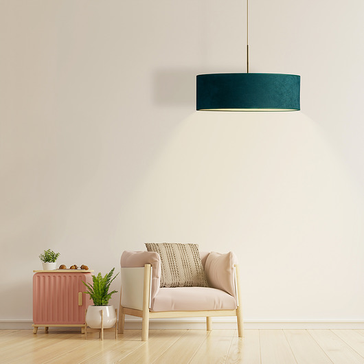 lampy wiszące Welurowy żyrandol do salonu z cylindrycznym kloszem 60 cm SINTRA VELUR