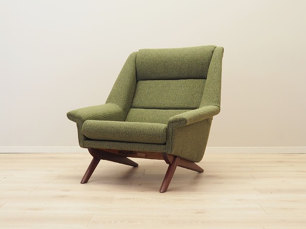 fotele Fotel zielony, duński design, lata 70, produkcja: Horsens M