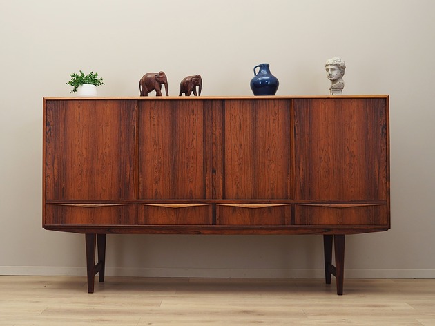 komody i szafki Highboard palisandrowy, duński design, lata 60, projektant: E.W. Bach